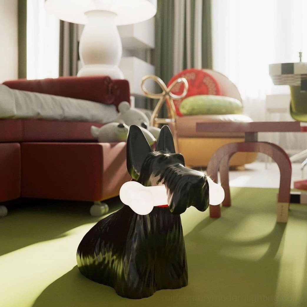 Scottie dog table lamp resin construction quality and design refinement showcase