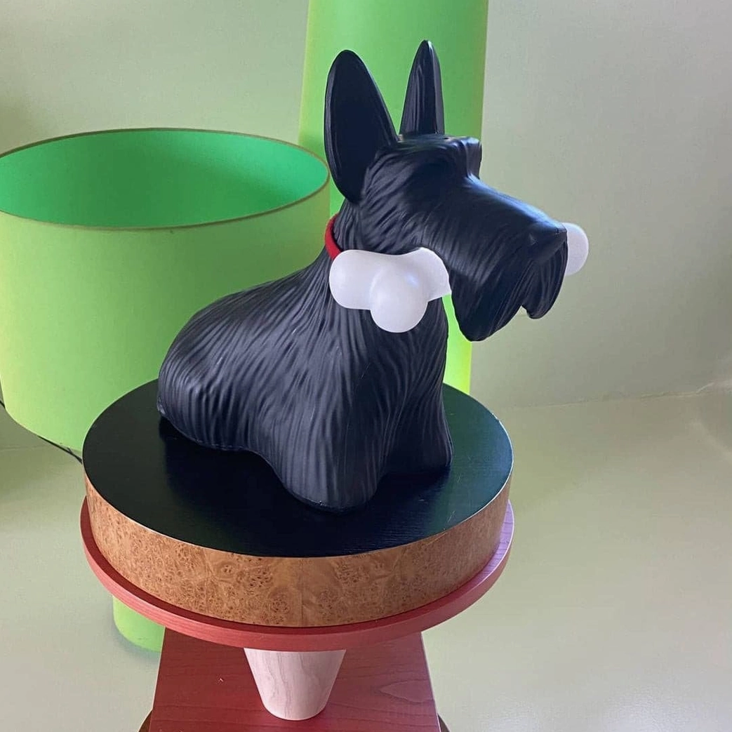 White Scottie dog table lamp elegant modern sculptural lighting fixture