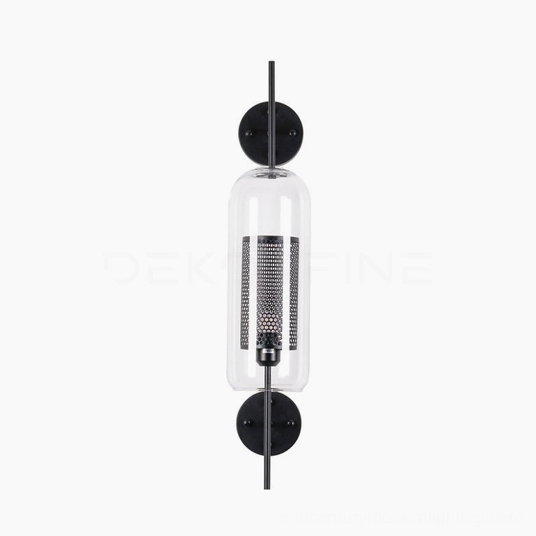 Contemporary glass sconce with sculptural presence and ambient lighting effect
