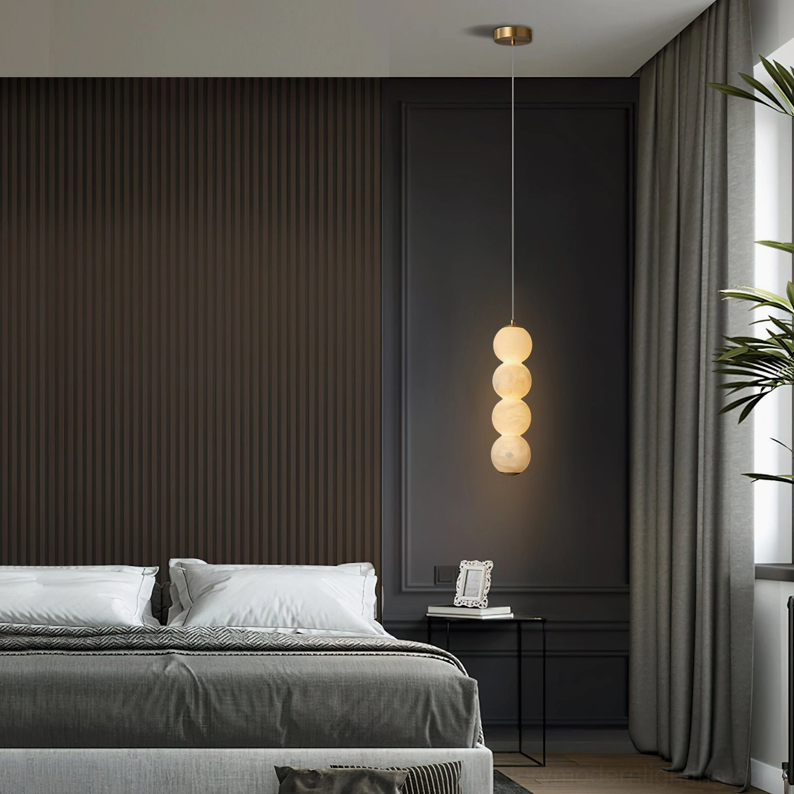 Sculptural stacked alabaster pendant light architectural form contemporary home design