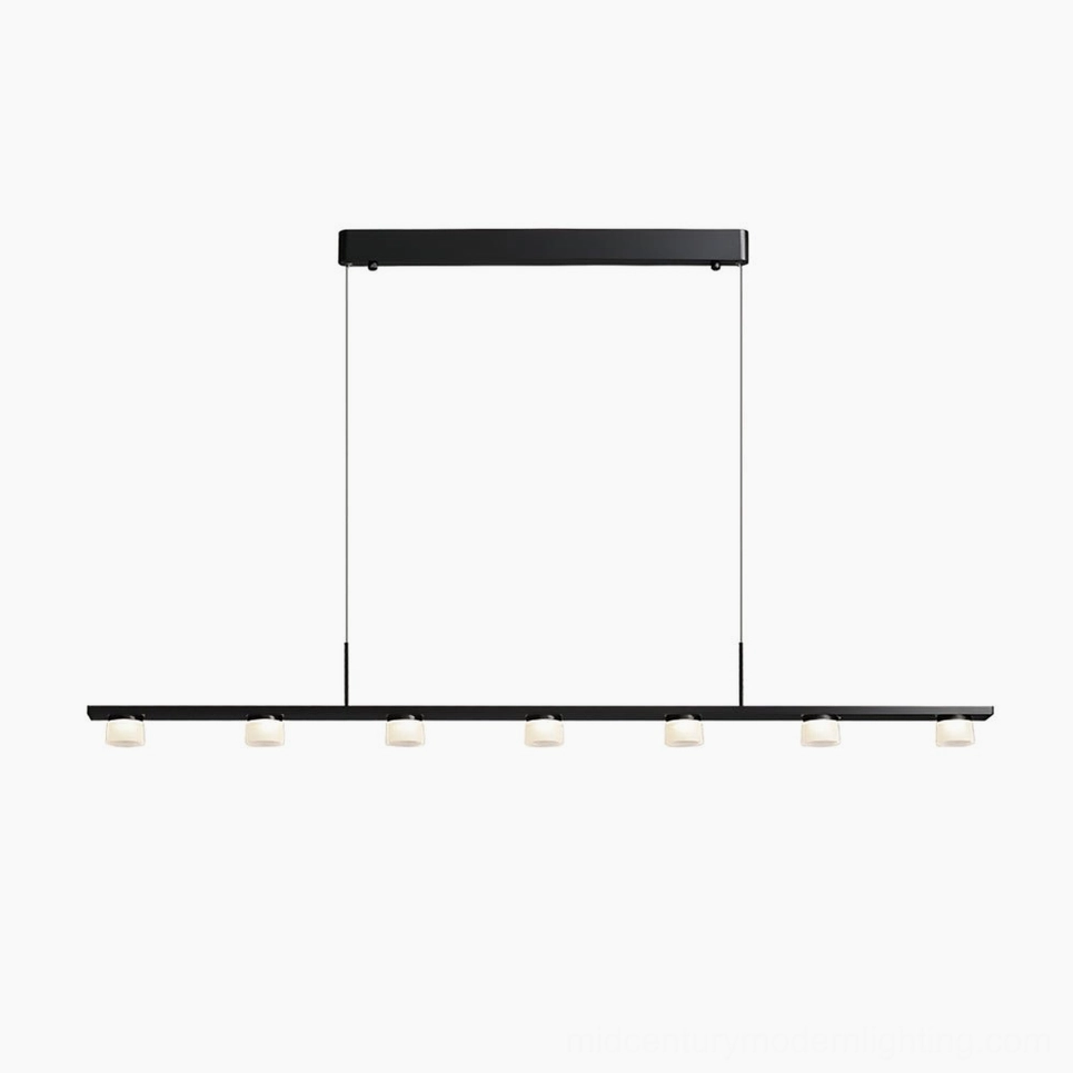 Modern linear pendant light seven head configuration geometric contemporary fixture