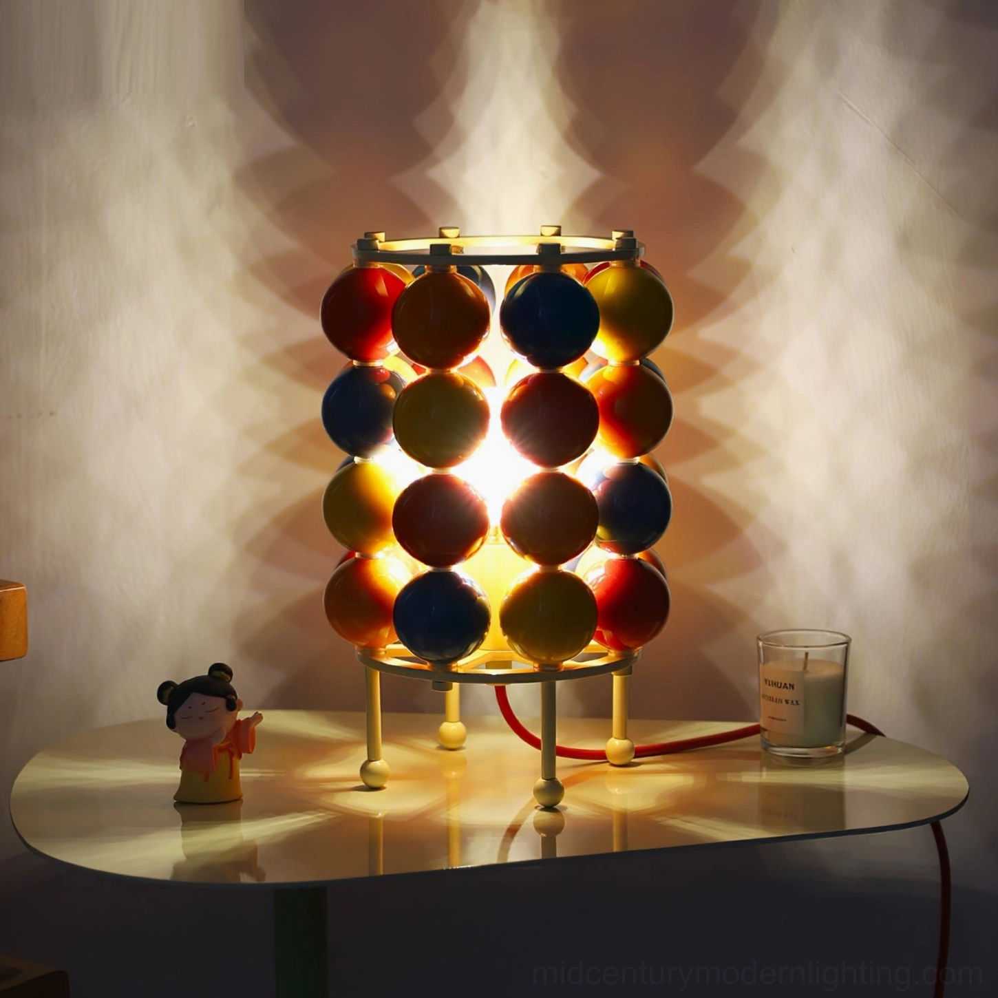 Sfera ball table lamp cream and colorful finish options - contemporary desk lamp