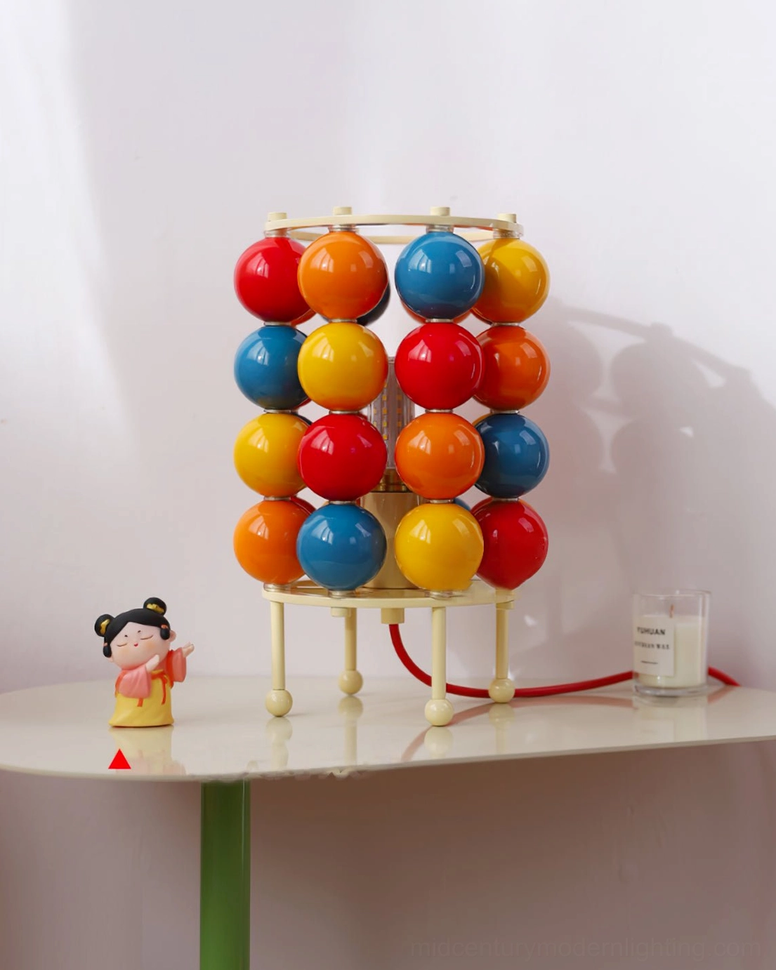 Sfera ball table lamp minimalist tabletop display with neutral background