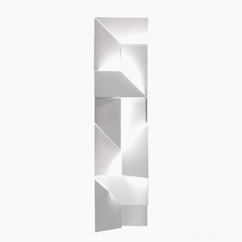 Contemporary architectural wall sconce laser-cut aluminum, integrated LED backlight