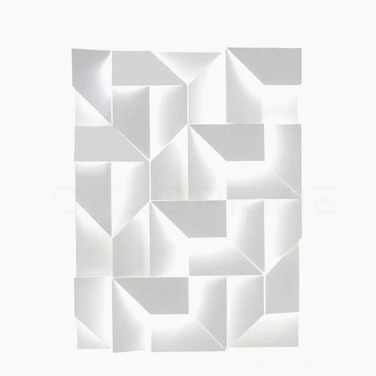 Contemporary geometric wall sconce abstract design, integrated warm LED light