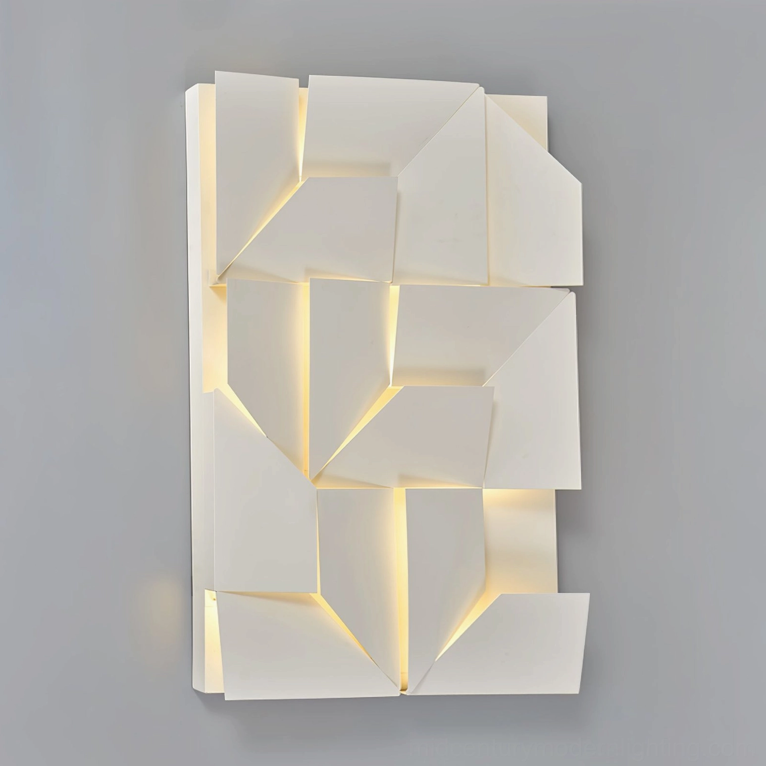 Shadows geometric wall sconce warm light version, concealed wiring installation