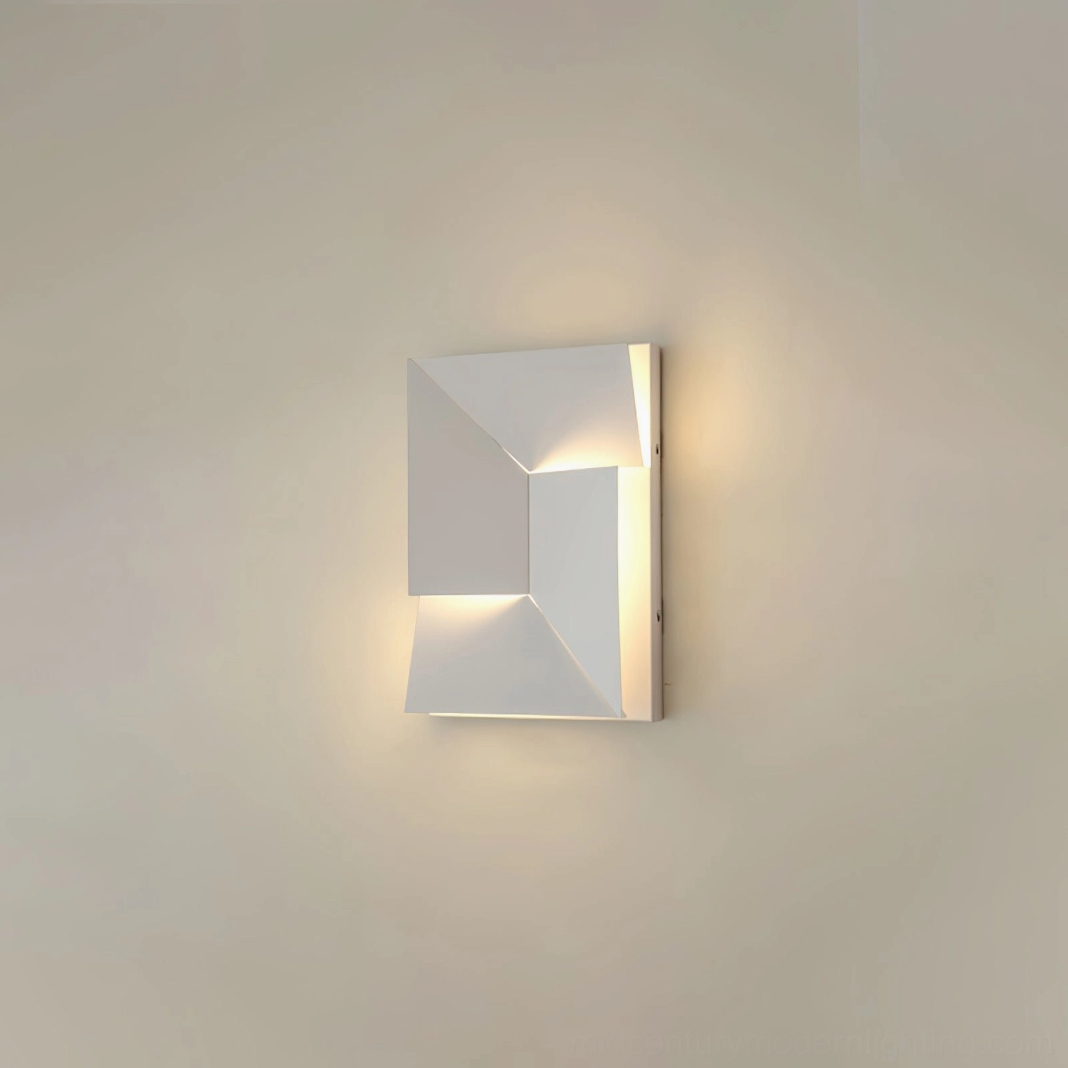 Shadows small horizontal wall sconce geometric pattern warm light concealed