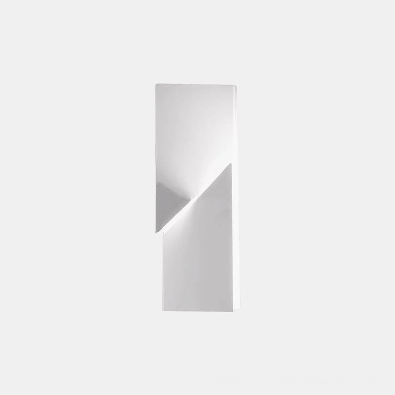 Wall-mounted geometric sconce white finish, LED diffused lighting modern design
