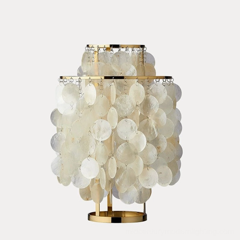 Modern mother-of-pearl shell table lamp with gold finish luxury home lighting