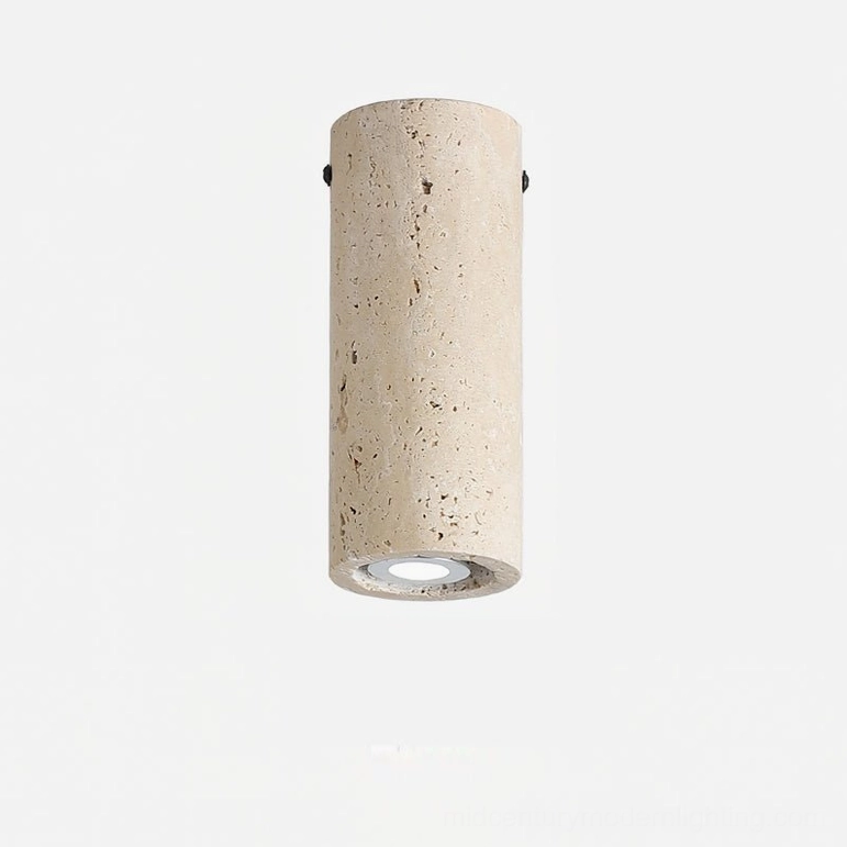 Shura travertine ceiling lamp compact size 6.5 inch height minimal aesthetic