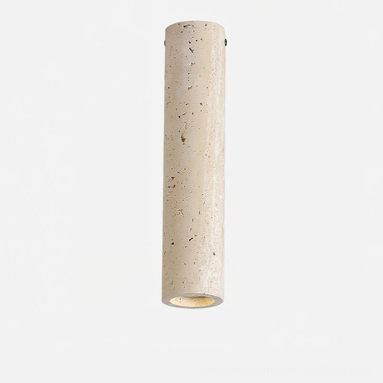 Shura travertine ceiling lamp standard size 11 inch height contemporary interior