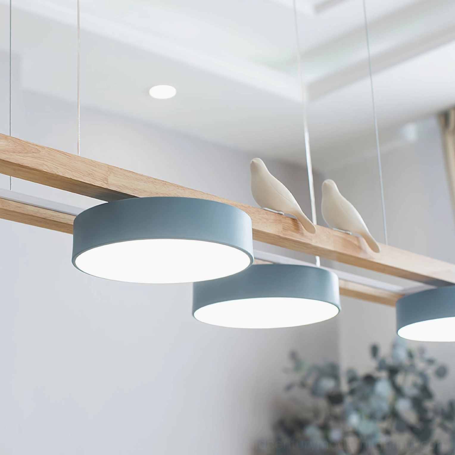 Close-up detail of Sienna Bird Chandelier showing bird figurines and acrylic light shades