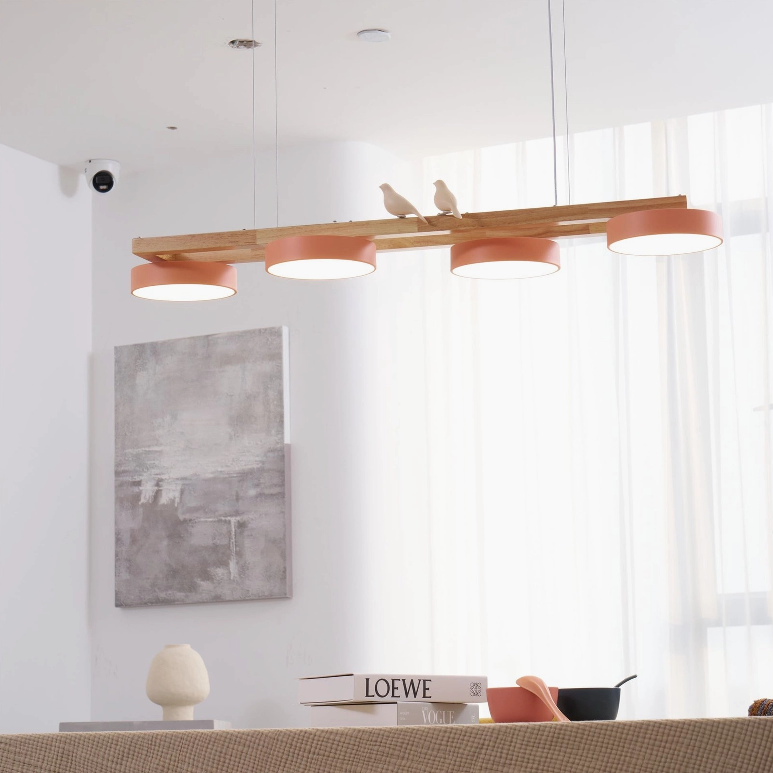 Sienna Bird Linear Chandelier in studio setting showing geometric architectural profile