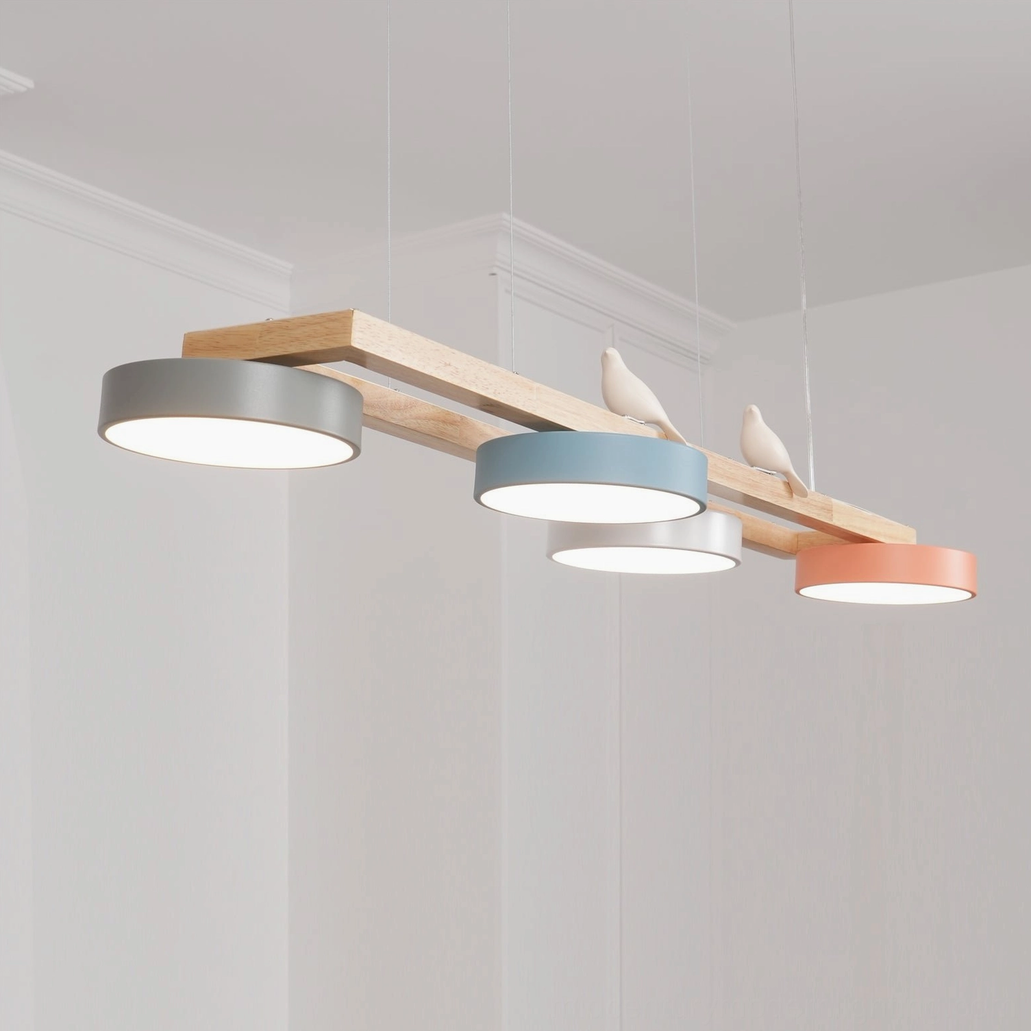 Sienna Bird Chandelier close-up of light distribution and illumination pattern from LED sources