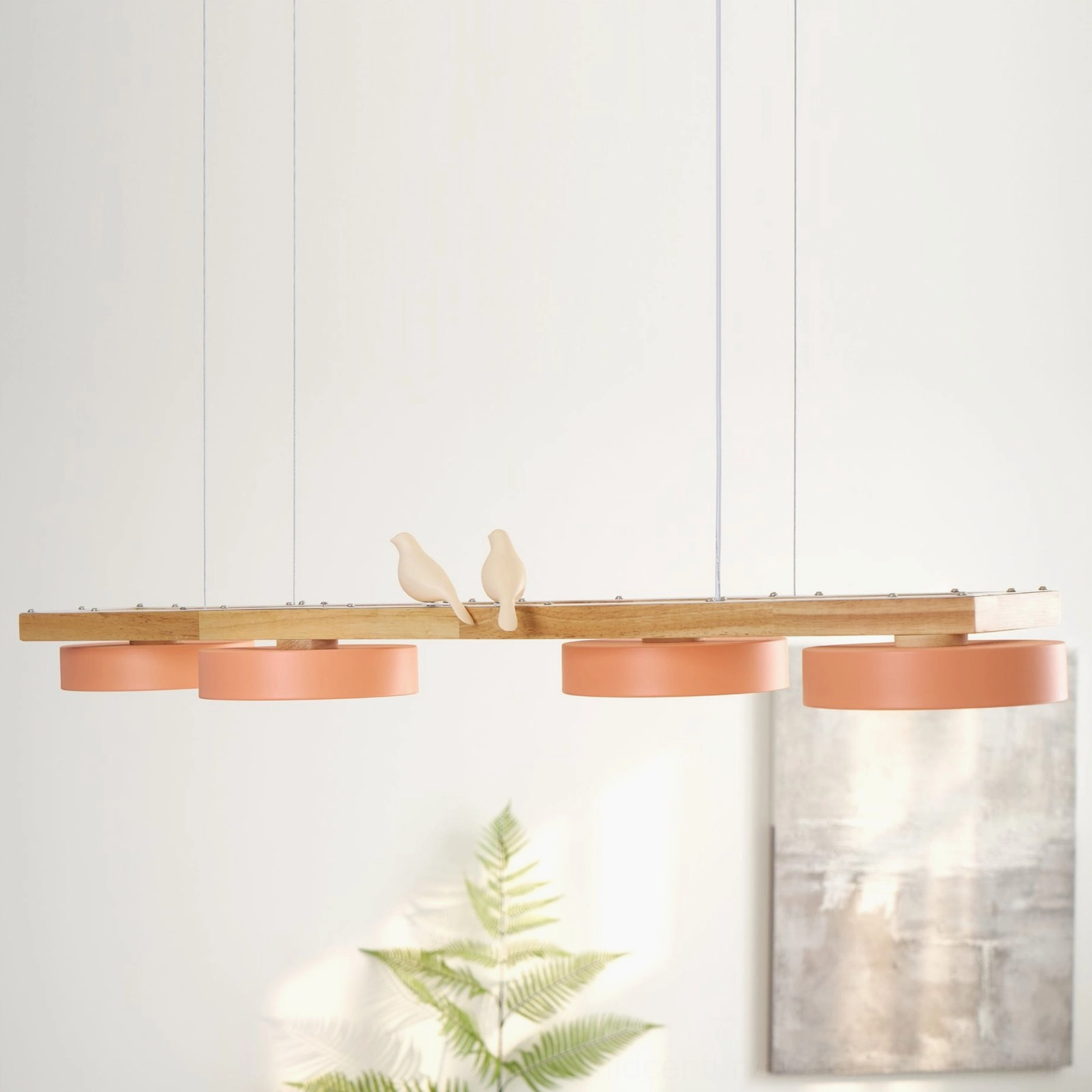 Sienna Bird Chandelier installed in dining room with decorative styling and furniture placement
