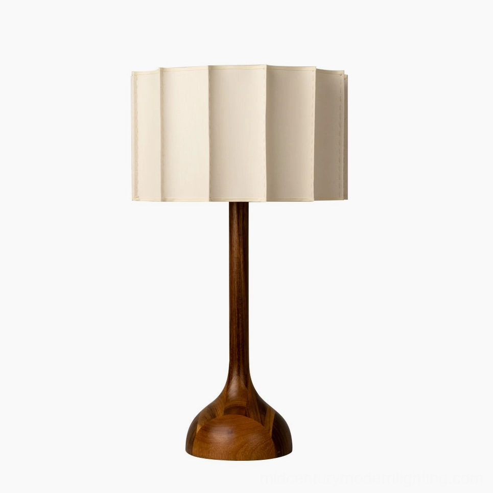 Sierra mid-century modern table lamp large model with wooden base ideal for living room console and entryway lighting