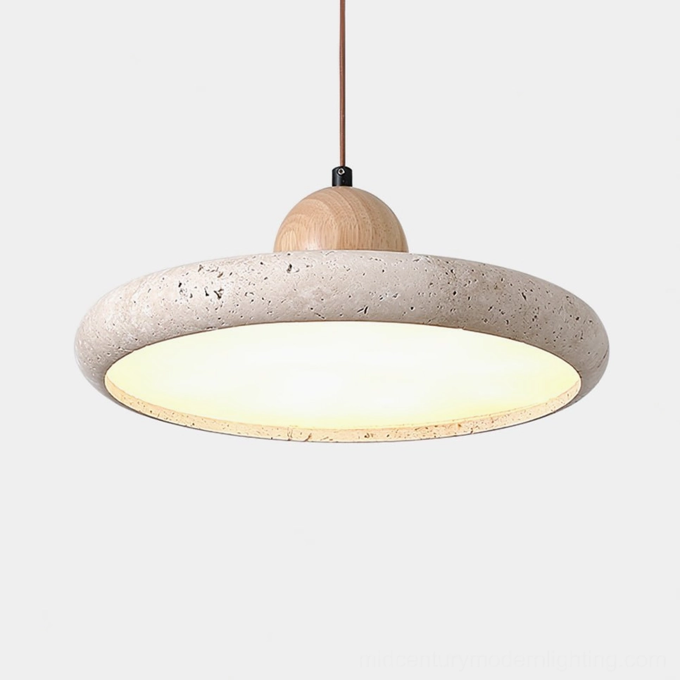 Siyane travertine pendant lamp in kitchen accent lighting mid-century modern home design