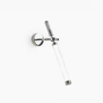 Skylark chrome wall sconce with frosted glass diffuser, frontal view showing minimalist linear design
