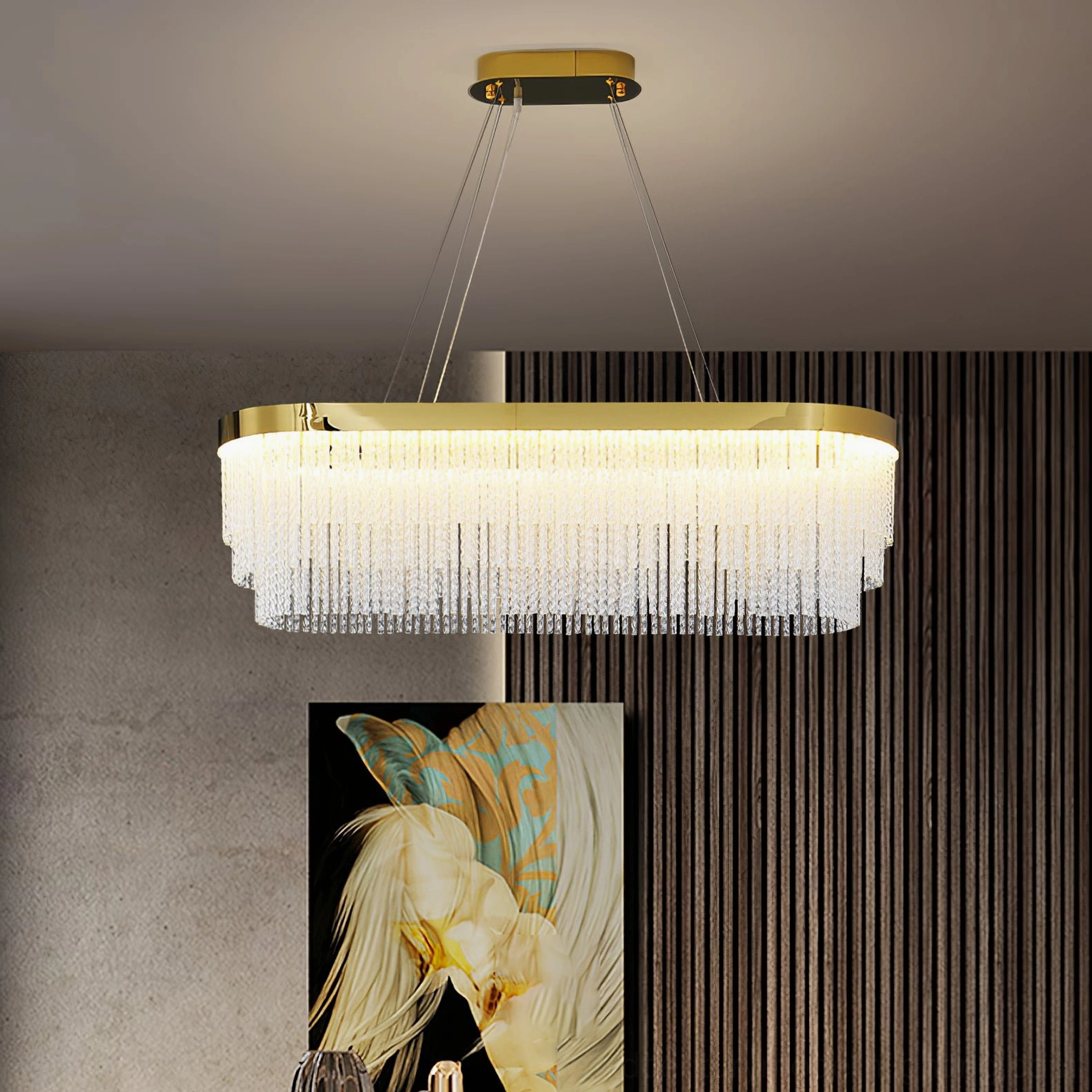 40cm small tiered crystal chandelier entry foyer pendant light gold finish