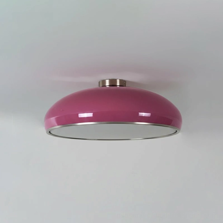Small 17.7-inch purple and chrome Aicia semi-flush ceiling light, bold artistic mid-century modern lighting design