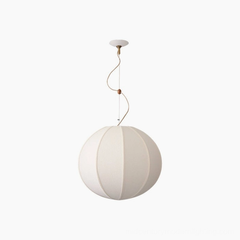 Small 30cm Yaratam spherical pendant light - compact modern fabric shade design