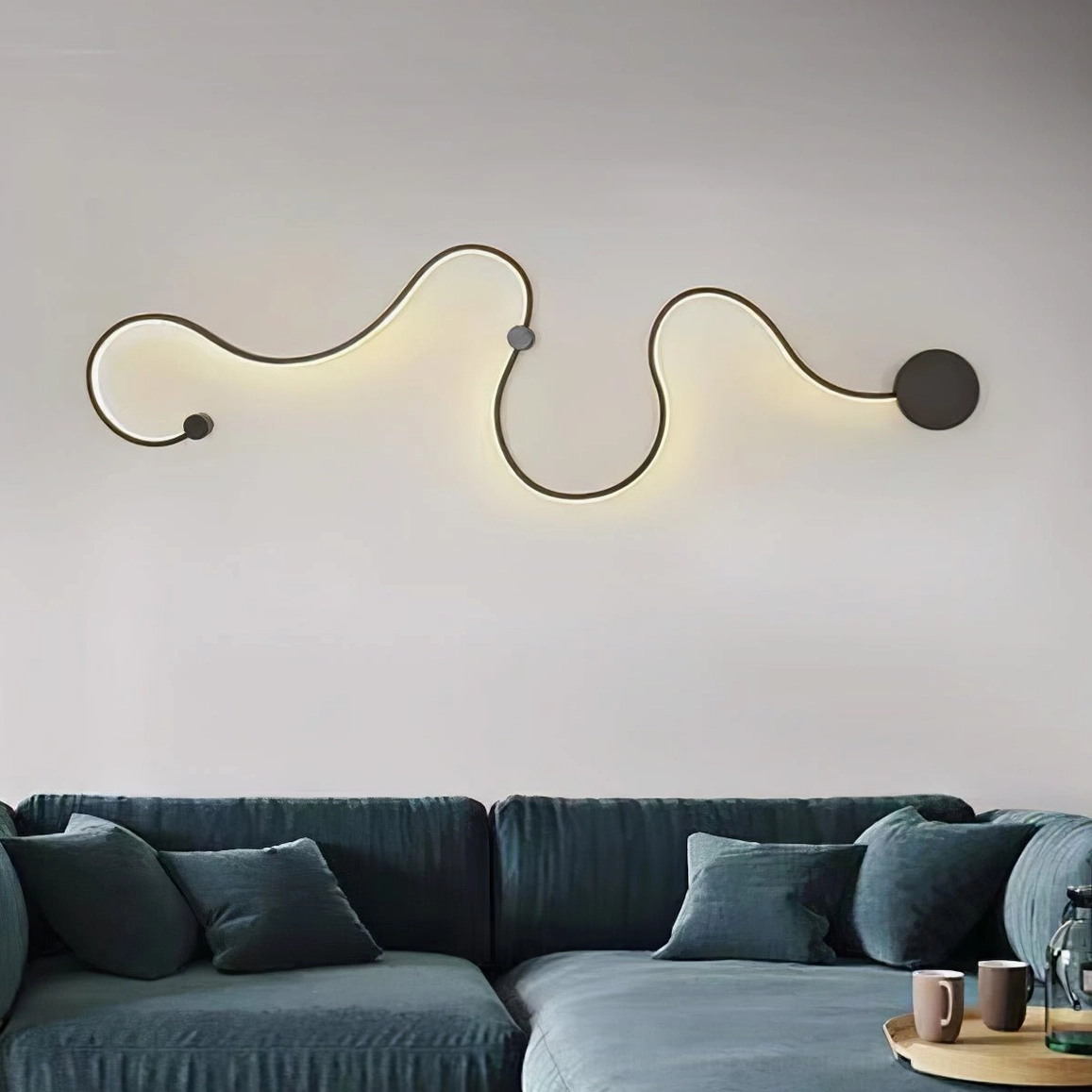 White snake wall lamp finish showing crisp minimalist design and clean contemporary lines