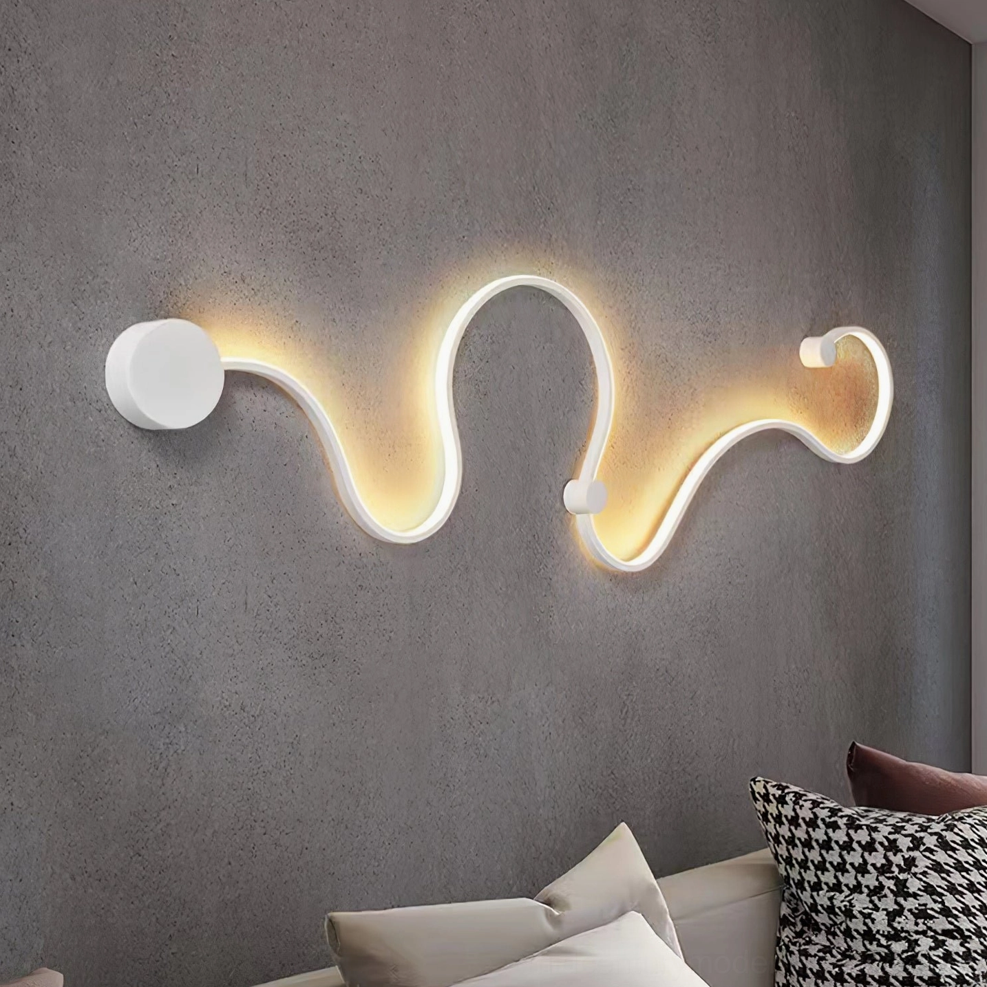 Snake wall lamp control system compatible with standard wall switch operation