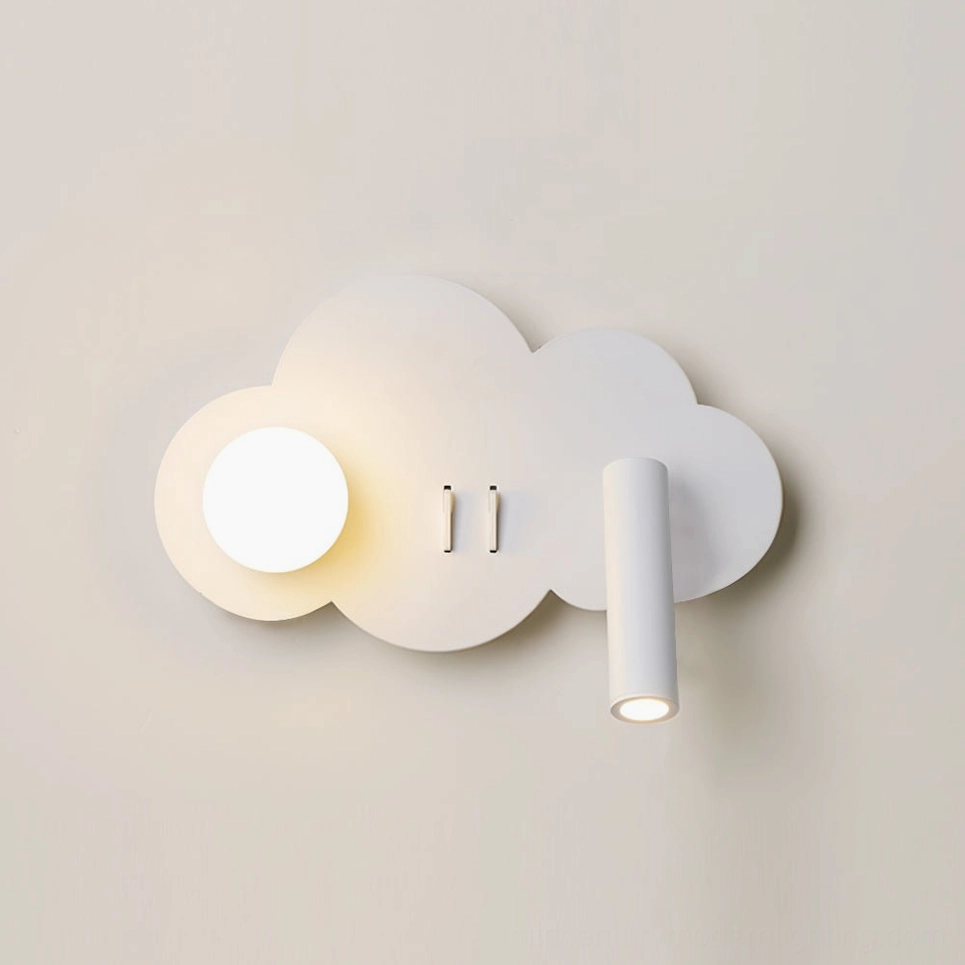 Snotra Model C right configuration white wall lamp showing reversible light head design