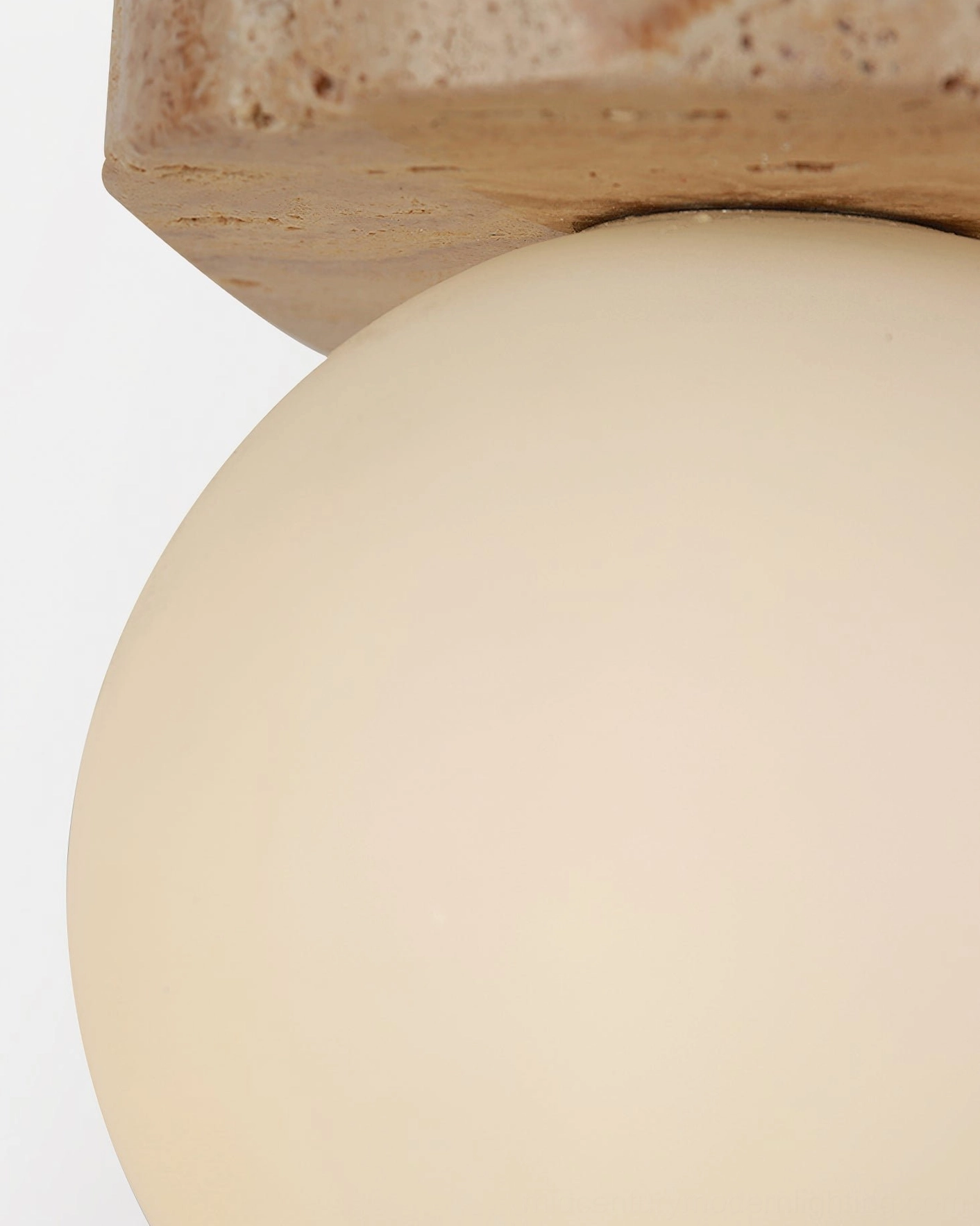 Close-up of solace frosted glass shade texture with smooth matte finish detail