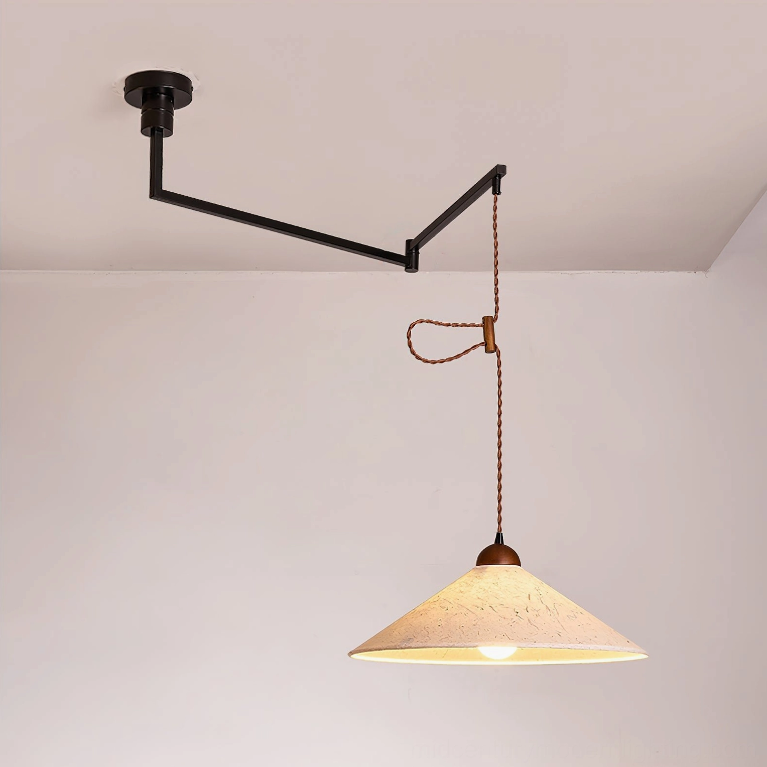 Soren Swing Arm Pendant Light color options white and black finishes comparison, interior styling showcase
