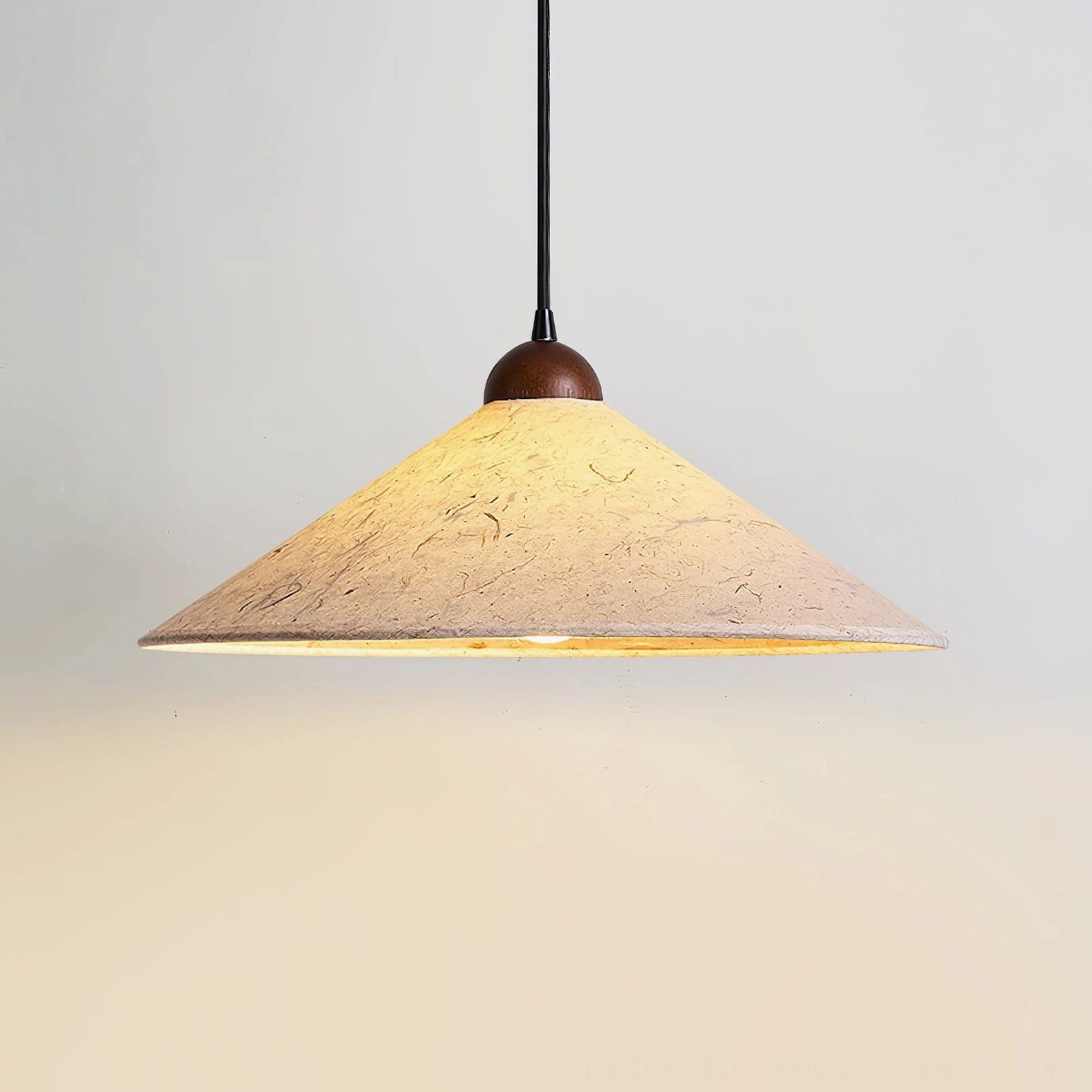 Soren Swing Arm Pendant Light mid-century modern interior setting, geometric design harmony with period furniture