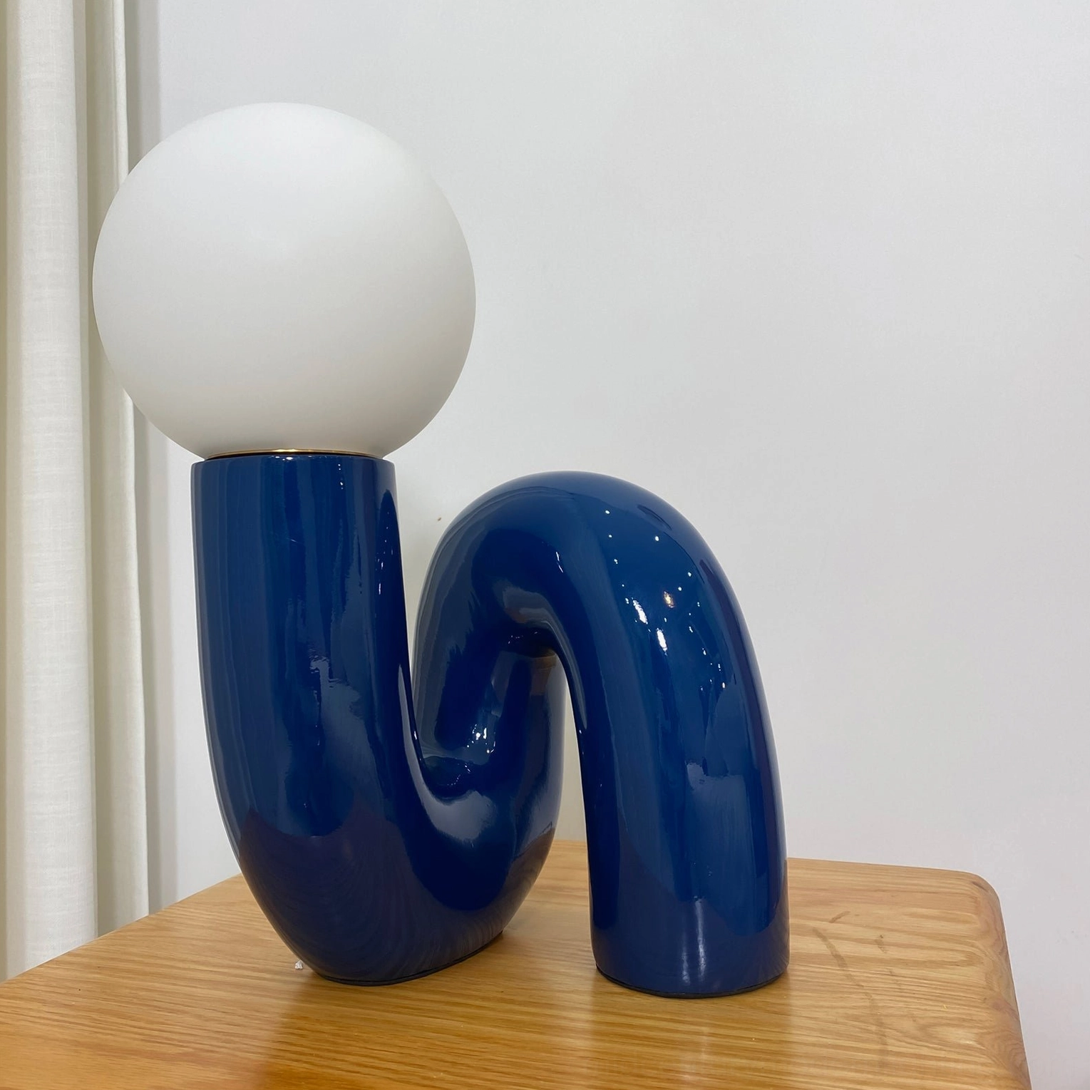 Spiral Table Lamp compact tabletop silhouette, 26cm diameter by 40cm height, G9 bulb base