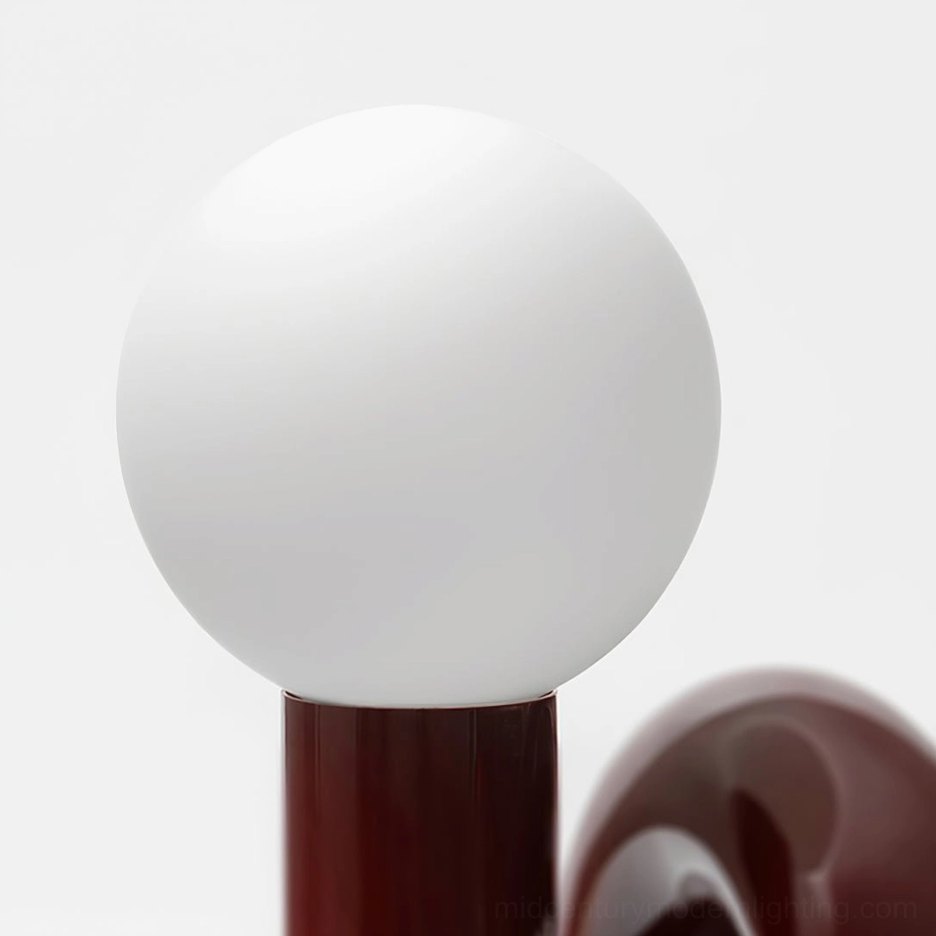 Hand-finished Spiral Glass Lamp sculptural detail showing resin and glass spiral form craftsmanship