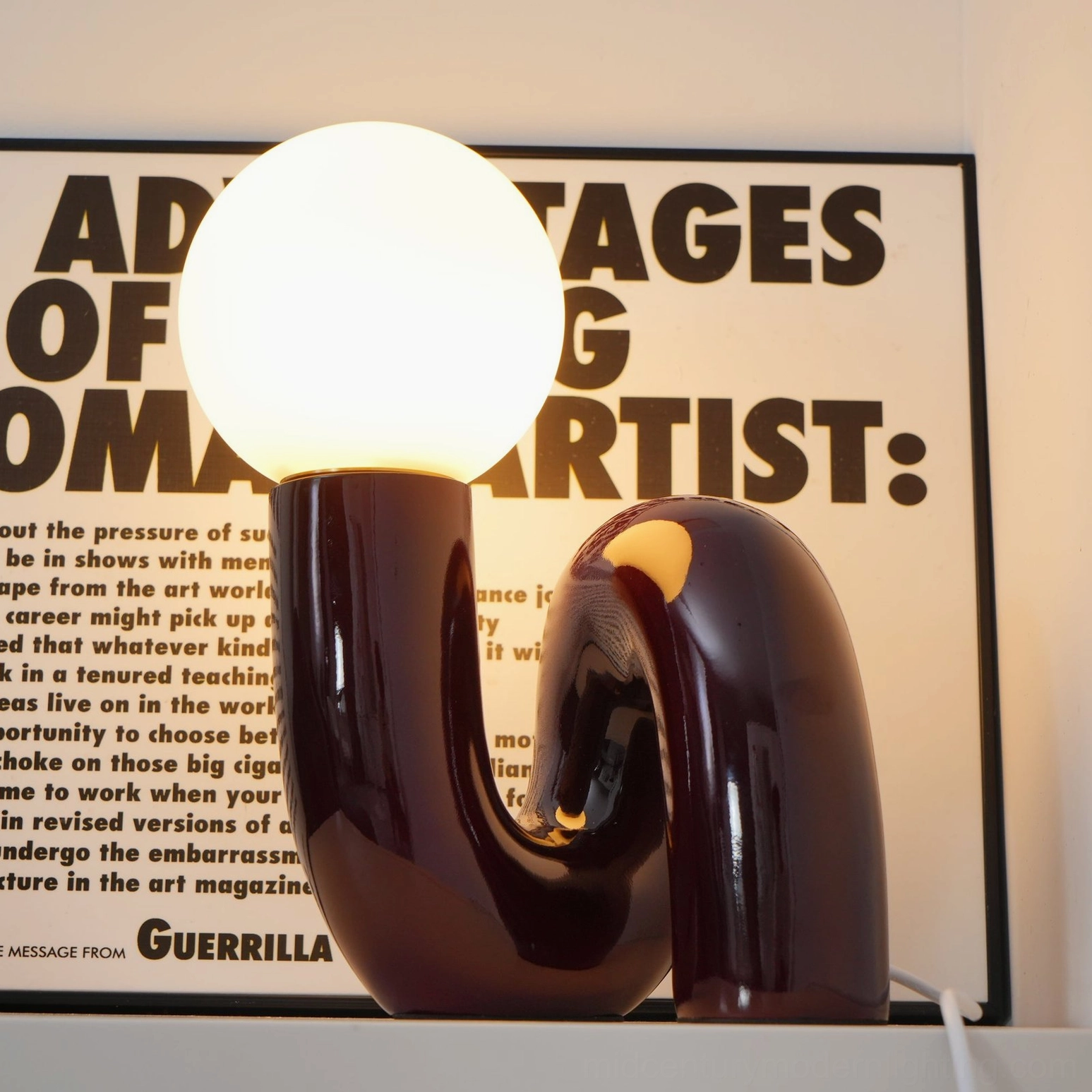 Spiral table lamp interior design application for modern contemporary minimalist bedroom decor