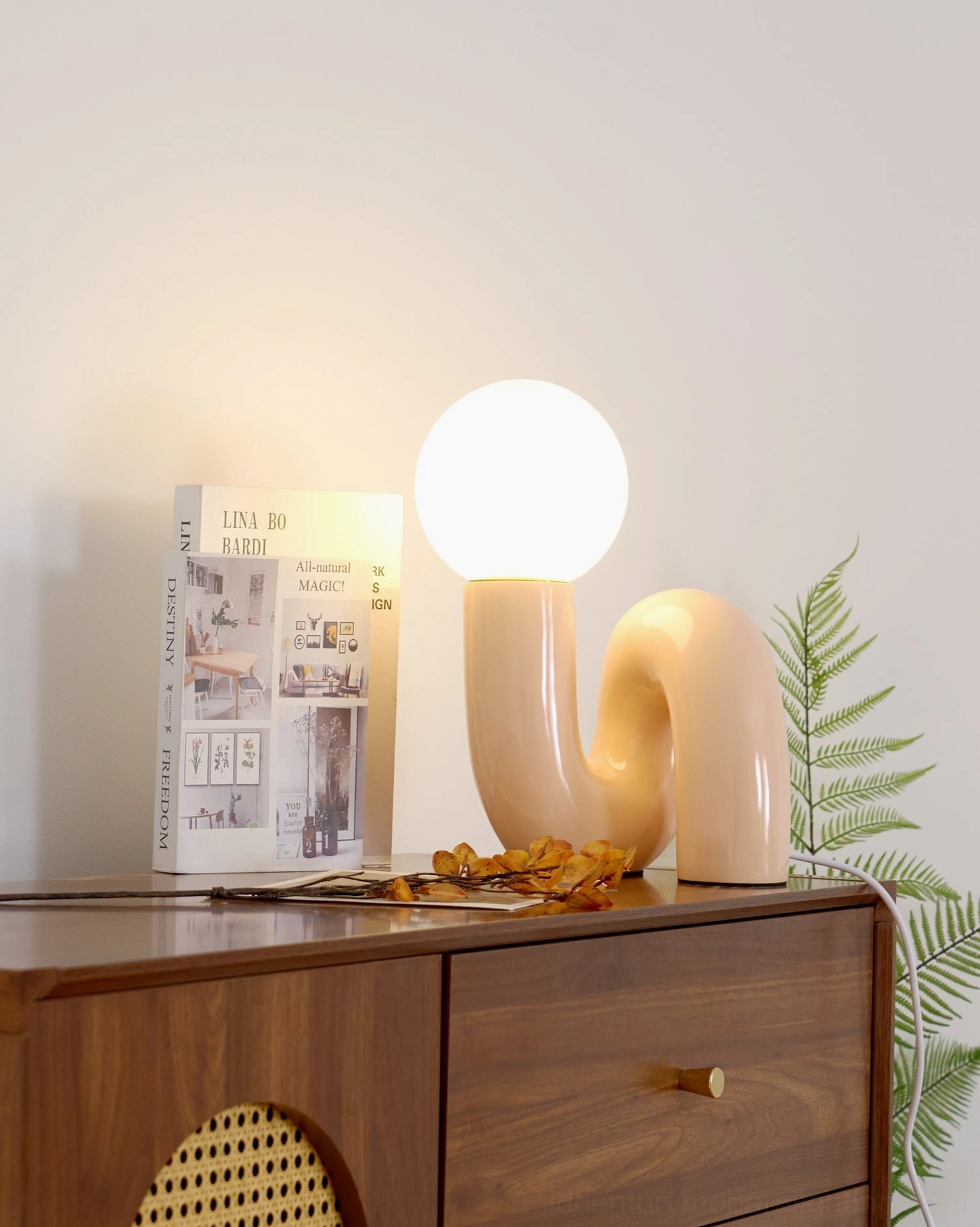 Spiral Table Lamp reading nook ambient lighting, thoughtful design for cozy interior spaces