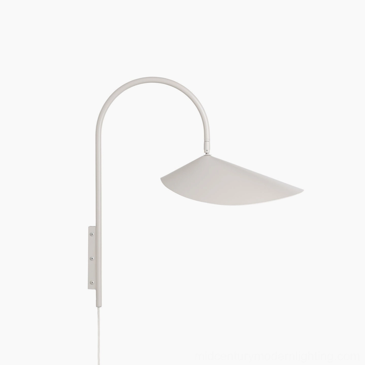 Compact Stella wall lamp 47cm/18.5 inch accent size in beige finish with plug-in cord