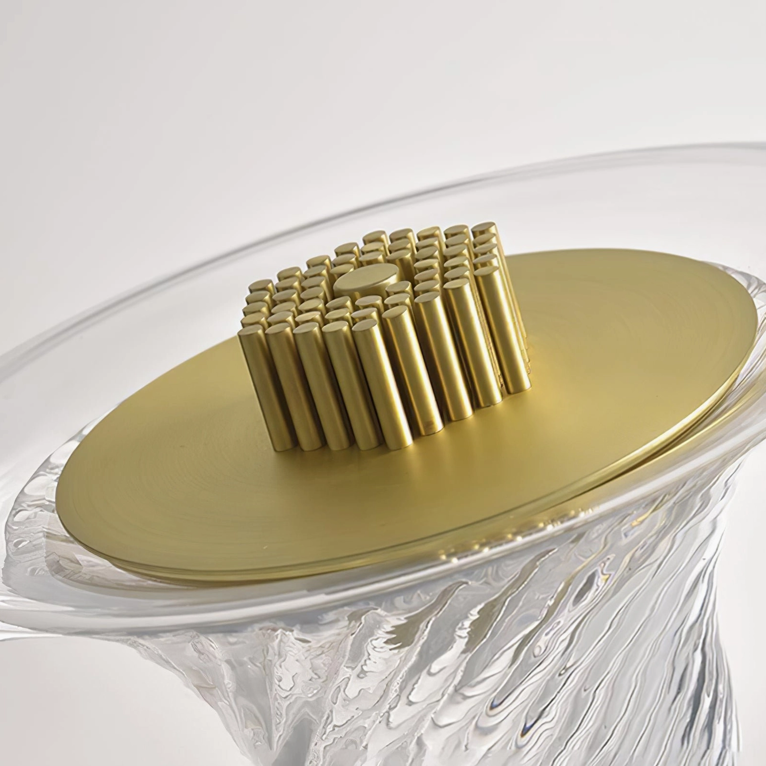 Stellar vintage glass table lamp with LED technology integrated, showing complete assembled product