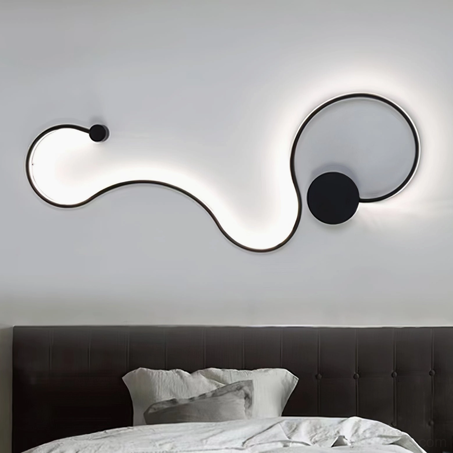 Style D large sculptural snake wall lamp creating dramatic modern accent lighting