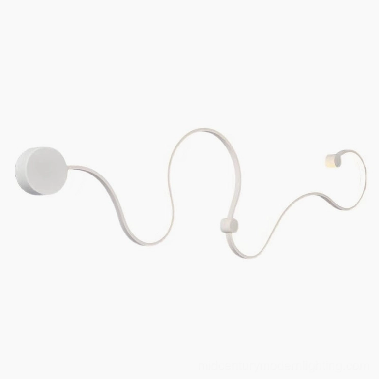 Style D white snake wall sconce with flowing curves and modern minimalist design