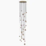 Sultana alabaster cluster chandelier studio front view with multiple light orbs suspended from metal canopy