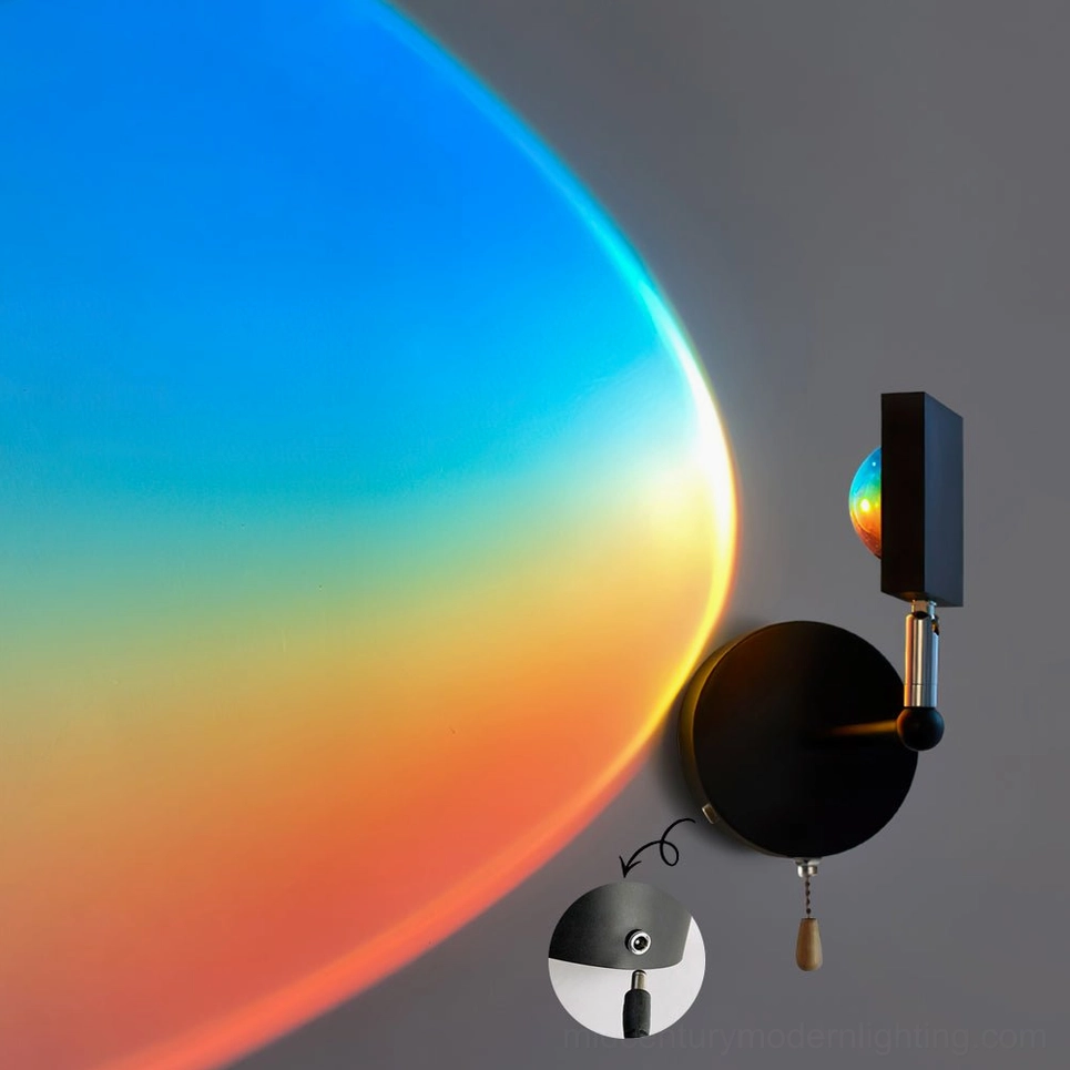 Sunset Halo compact wall scale minimal sculptural optical projector design fixture