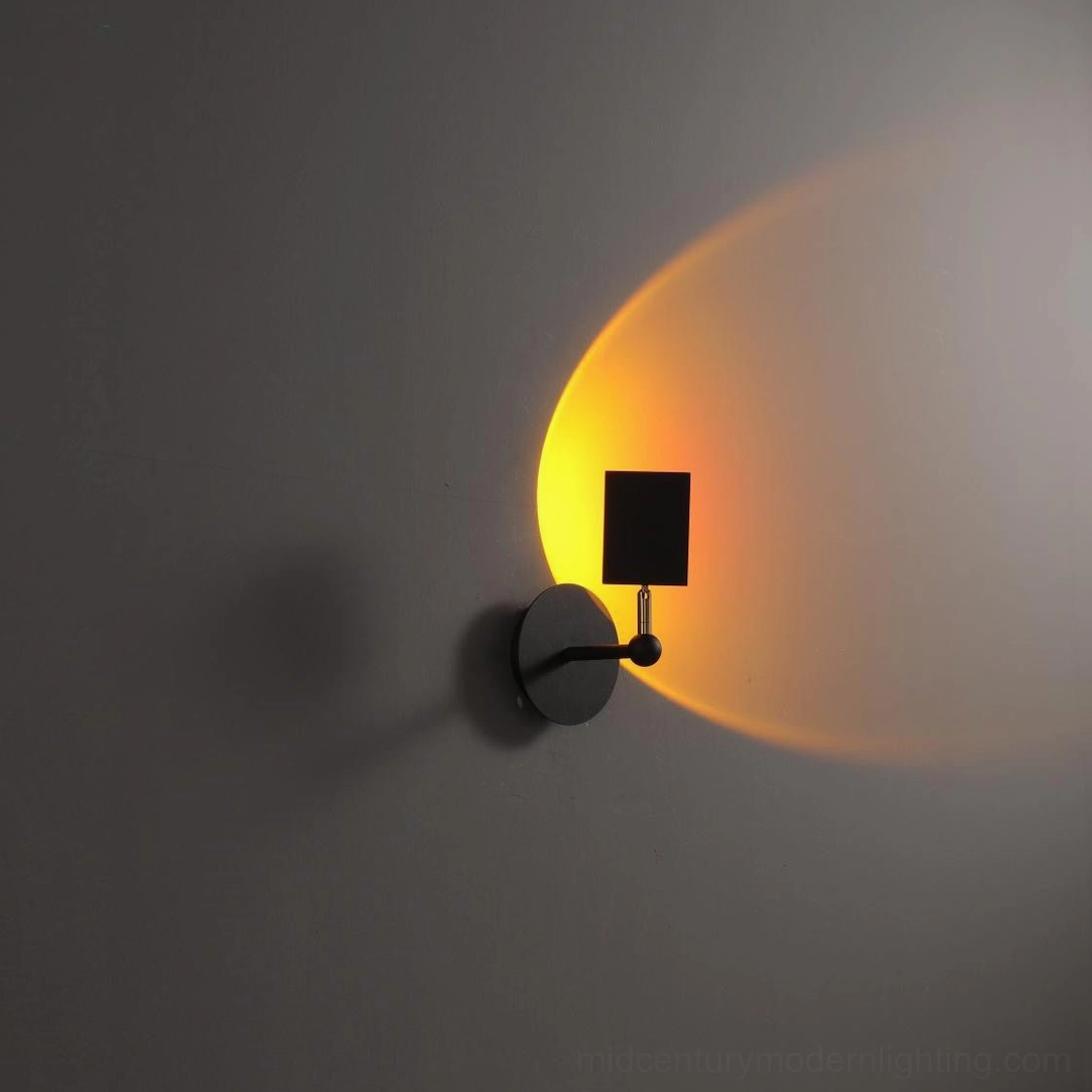 Sunset Halo crescent shaped warm projection corner installation mood lighting