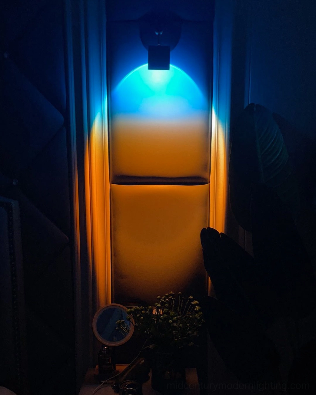 Sunset Halo entryway installation first impression cinematic arrival moment light