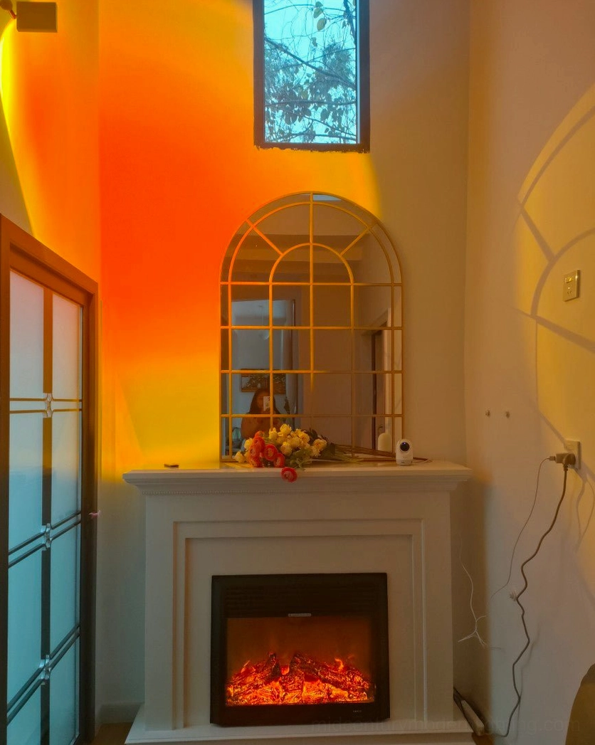 Sunset Halo Japandi warm eclectic natural wood plaster material pairing design