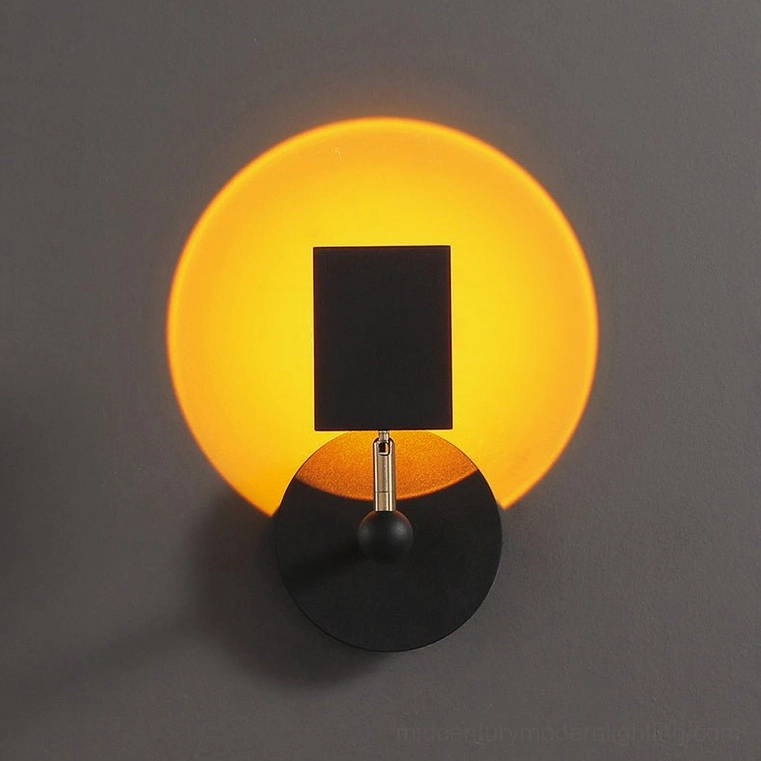 Sunset Halo warm yellow circular projection clean disc optical lens precision