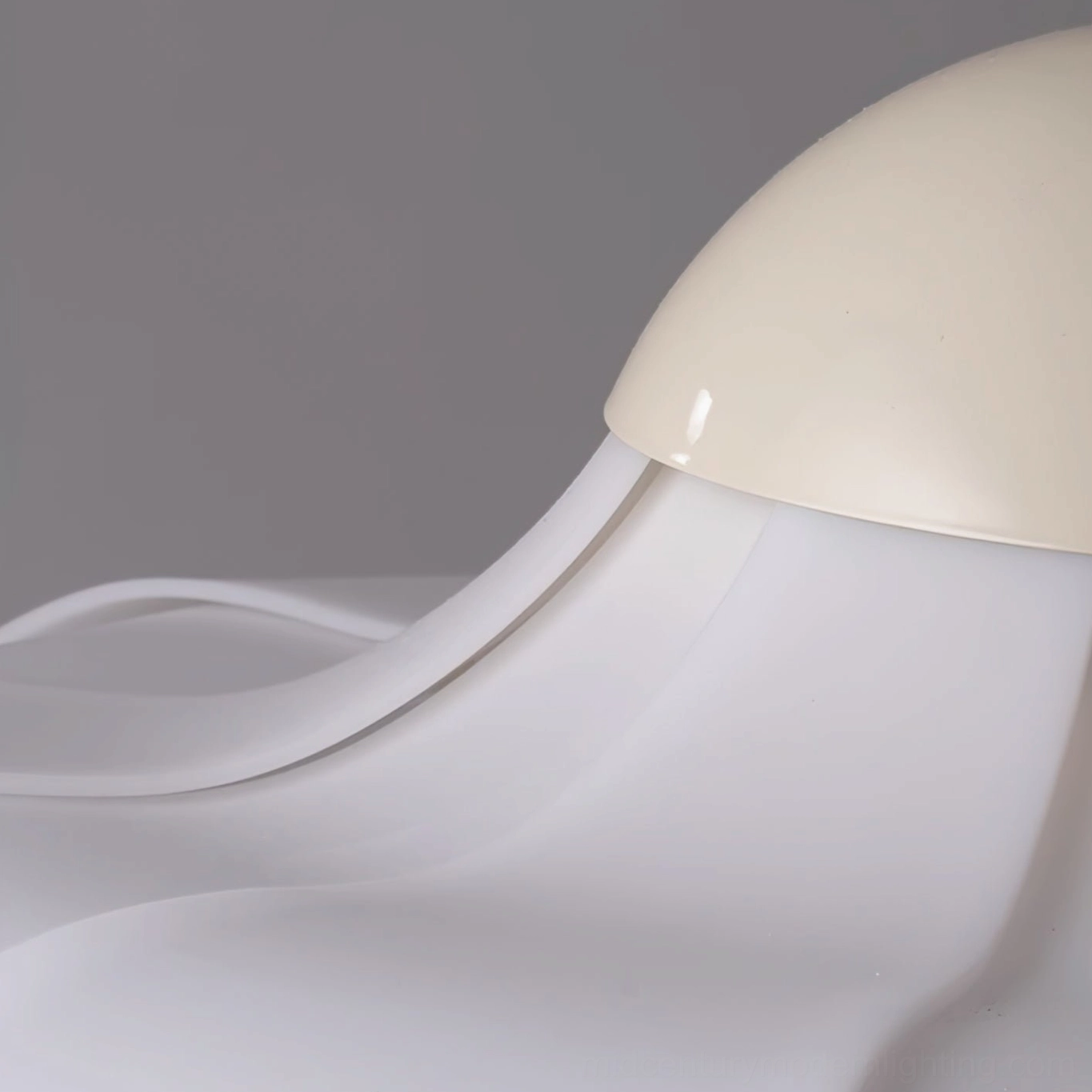 Swirl pendant lamp full view showing fluted acrylic shade construction and metal fixture assembly