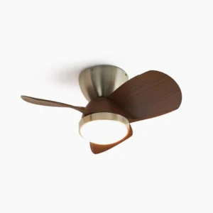 Talaya modern ceiling fan light with integrated LED, 24 inch diameter walnut and brushed nickel finish - studio product view