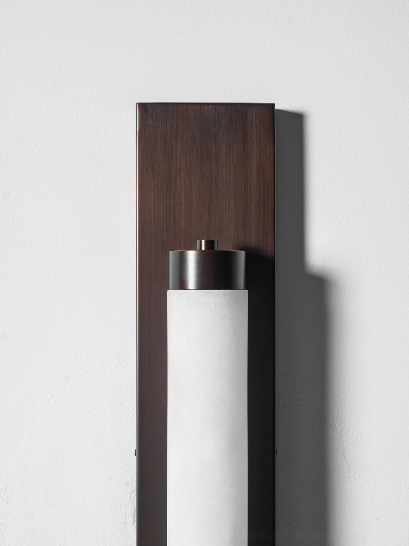 Tall alabaster wall lamp bronze finish white stone warm light statement size model