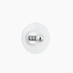 Taly dual-head chrome wall sconce with glass shades, overhead studio view on white background