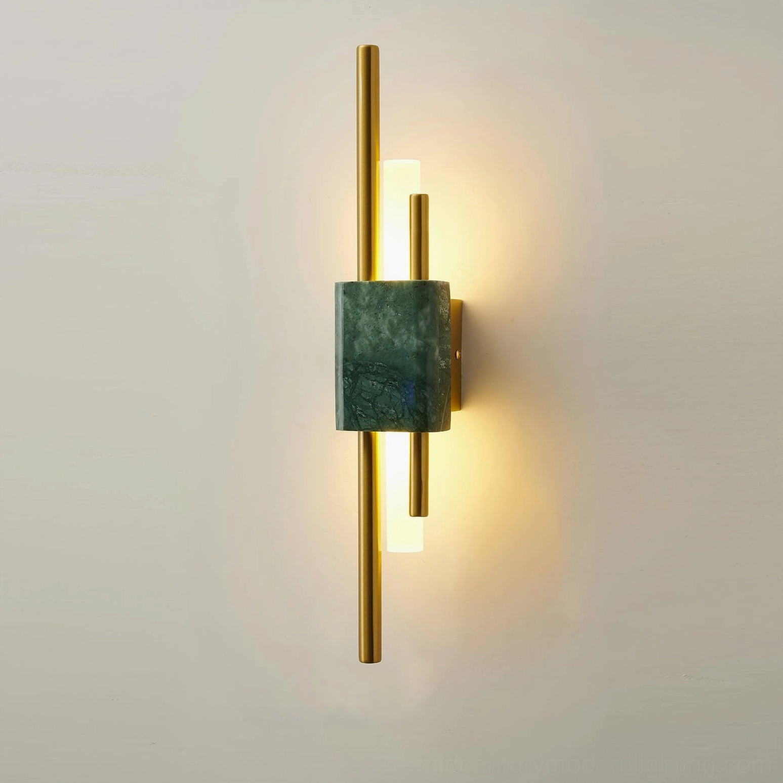 Tanto marble sconce installation on bedroom wall next to bed - ambient accent lighting for modern bedroom